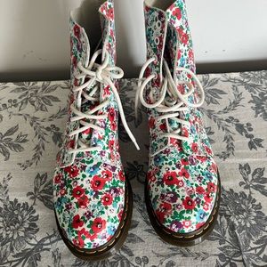Dr. Martens, Women's Floral Bloom Leather Lace Up Boots